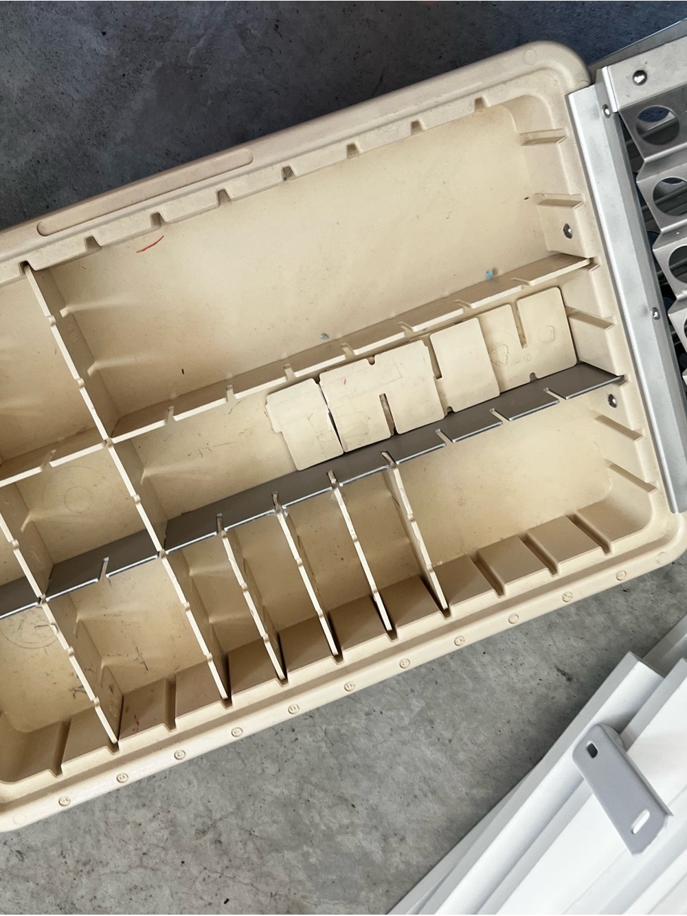 Beige Plastic Compartment Organizer Tray - Home Storage & Organization